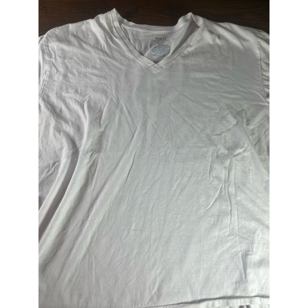 Polo Ralph Lauren Shirt Mens 2XL Short Sleeve V Neck Casual Outdoors White